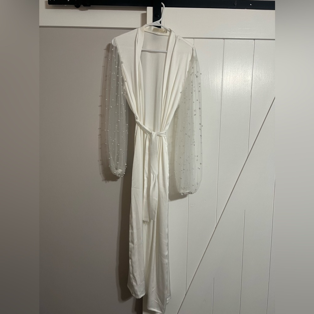 White satin robe